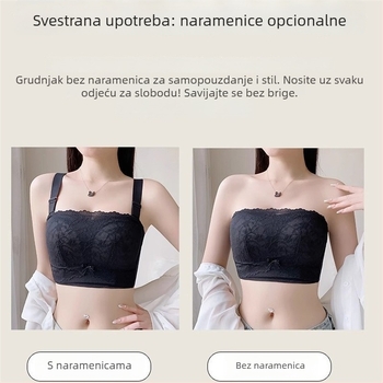 Sutien bez ramena za žene, tan kroj, velike grudi, protuklizni, push-up, podrška bočnim dojkama, sprječavanje opuštanja, tub-top omot, potpuno pokriven košarica