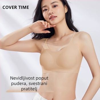 Nevidljiva grudnjica bez ramena bez naramenica s fiksnim košaricama, bez čeličnih obruča, sportski top stil