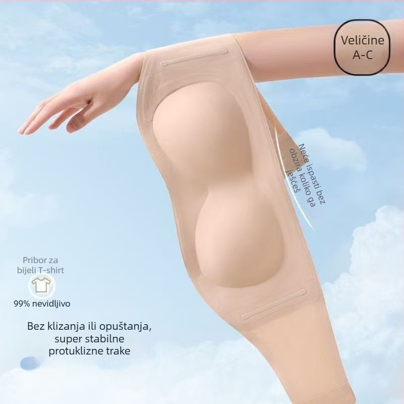 Nylon bez naramenica gornji dio — tanke šalice, oblik 3/4, duljina prsa