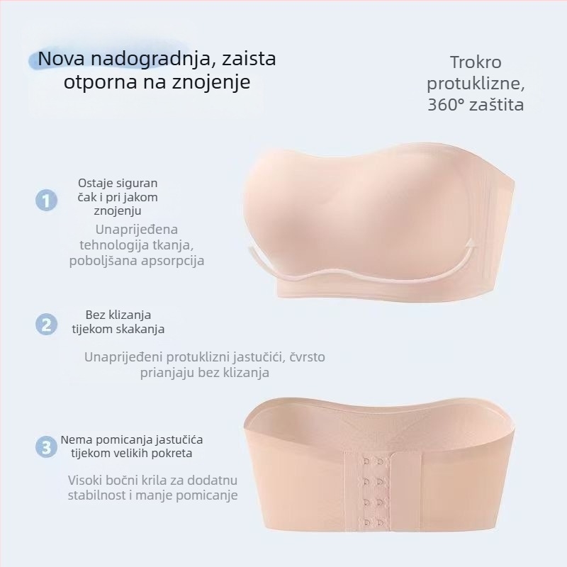 Nylon bez naramenica gornji dio — tanke šalice, oblik 3/4, duljina prsa