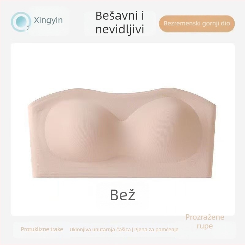 Nylon bez naramenica gornji dio — tanke šalice, oblik 3/4, duljina prsa