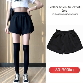Ženske ljetne šortse od Ice Silk, lagane, Plus veličina, visokog struka, casual nošenje