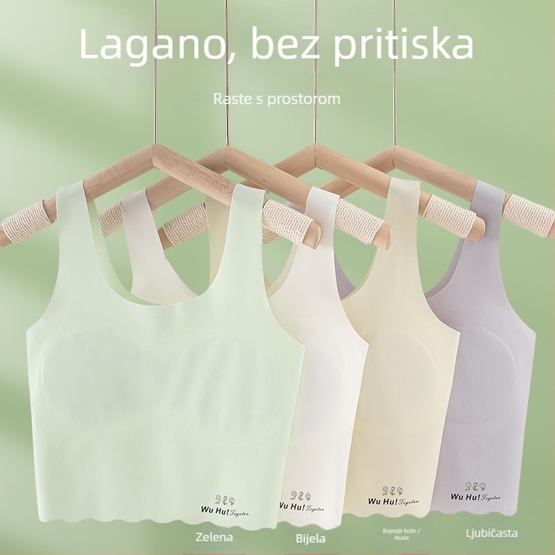 Dječji grudnjak u stilu vesta od najlona, puni košaricu s debelim kalupom, prozračan i udoban, za uzrast 7–12, zima 2024