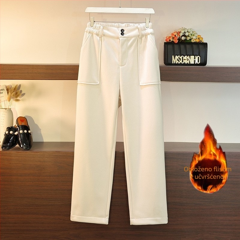 Široke hlače s flis podstavom, casual stil, zima 2022; sastav: 82% poliester, 12% pamuk, 6% elastan; glavni materijal: poliester; tkanina: tkanina; brend Deformation