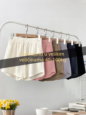 Ženske ljetne sportske šorceve, poliester, visoki struk, dužina 3/4, visoka elastičnost