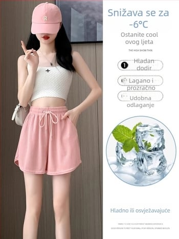 Ženske ljetne sportske šorceve, poliester, visoki struk, dužina 3/4, visoka elastičnost
