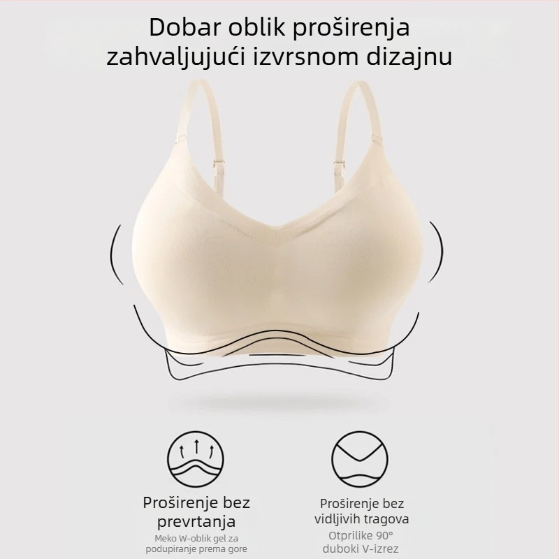 Bezšivni grudnjak od najlona, 3/4 košarica, cijevni stil, japanski stil, čvrste dvostruke naramenice