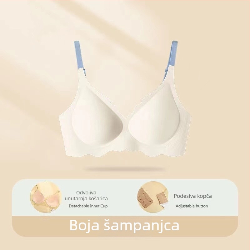 Besprijekorni ženski grudnjak – ultra tanak, prozračan, udoban, lagani sportski stil, nježno podizanje i skupljanje, tube top