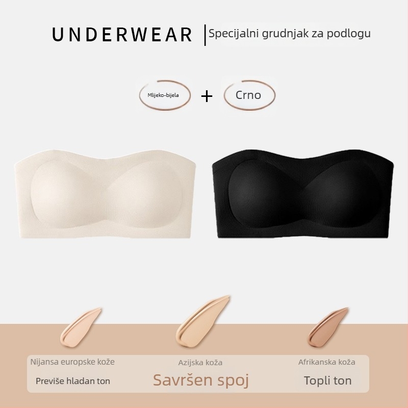 Nylon bezšivni wrap/tube top grudnjak, srednji oblik košarica, jedinstveni sexy stil, bočno skupljanje