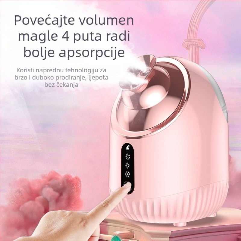 Parni uređaj za lice s dvostrukom mlaznicom toplom i hladnom, nano hidratantni sprej, brzina 4, vrijeme magle 31–60 s, marka Qibang