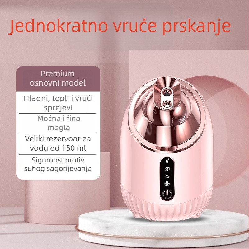 Parni uređaj za lice s dvostrukom mlaznicom toplom i hladnom, nano hidratantni sprej, brzina 4, vrijeme magle 31–60 s, marka Qibang