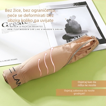 Grudnjak bez naramenica, zavoj za prsa, 3/4 čašice, oblikovanje: gornje tanko, donje debelo, prozračan, bezšivni komfor, jednostavan ležeran stil