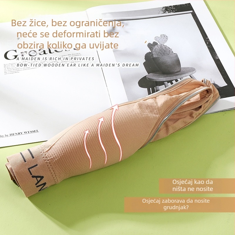 Grudnjak bez naramenica, zavoj za prsa, 3/4 čašice, oblikovanje: gornje tanko, donje debelo, prozračan, bezšivni komfor, jednostavan ležeran stil