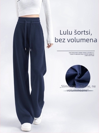 Ženske hlače visokog struka i ravnog kroja, capri duljine, jesen 2025, elastan smjesa.