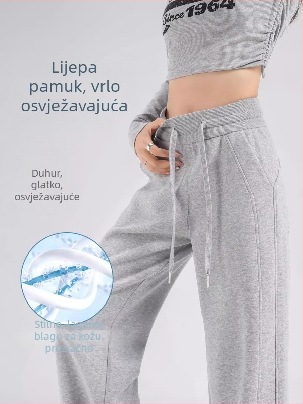 Ženske hlače visokog struka i ravnog kroja, capri duljine, jesen 2025, elastan smjesa.