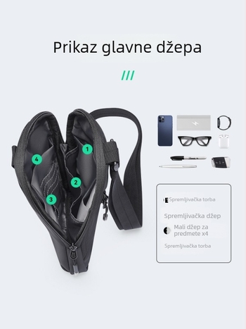 Muška chest bag Marco leden — urbana jednostavnost, Oxford tkanina, otporna na habanje