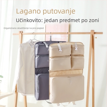 Viseci putni organizator velikog kapaciteta za odjeću, donje rublje, kozmetiku i higijenske potrepštine