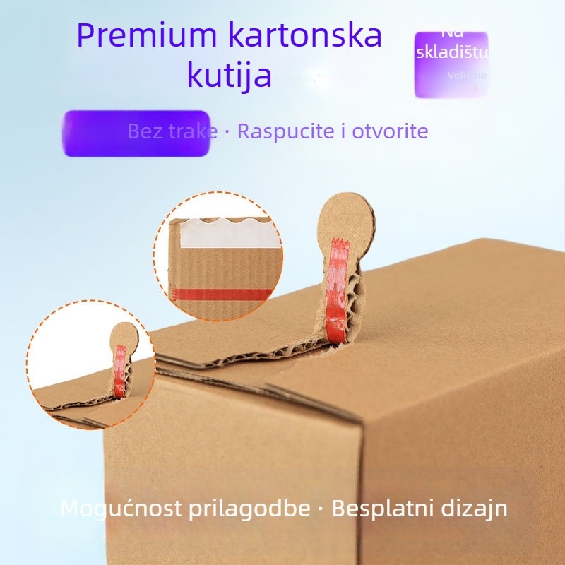 Prilagođena zip kutija za ekspresnu dostavu od Kraft kartona, sklopiva, otisak logotipa, debljina 5, 250 gsm