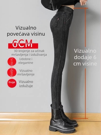 Ženske uske hlače tipa pencil od viskoze, debela tkanina, visoka elastičnost, jesen 2024.