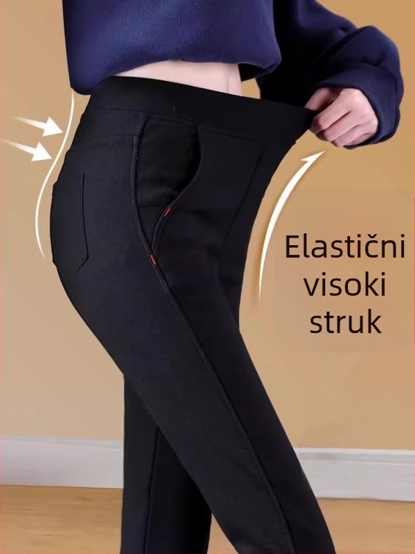 Ženske uske hlače tipa pencil od viskoze, debela tkanina, visoka elastičnost, jesen 2024.