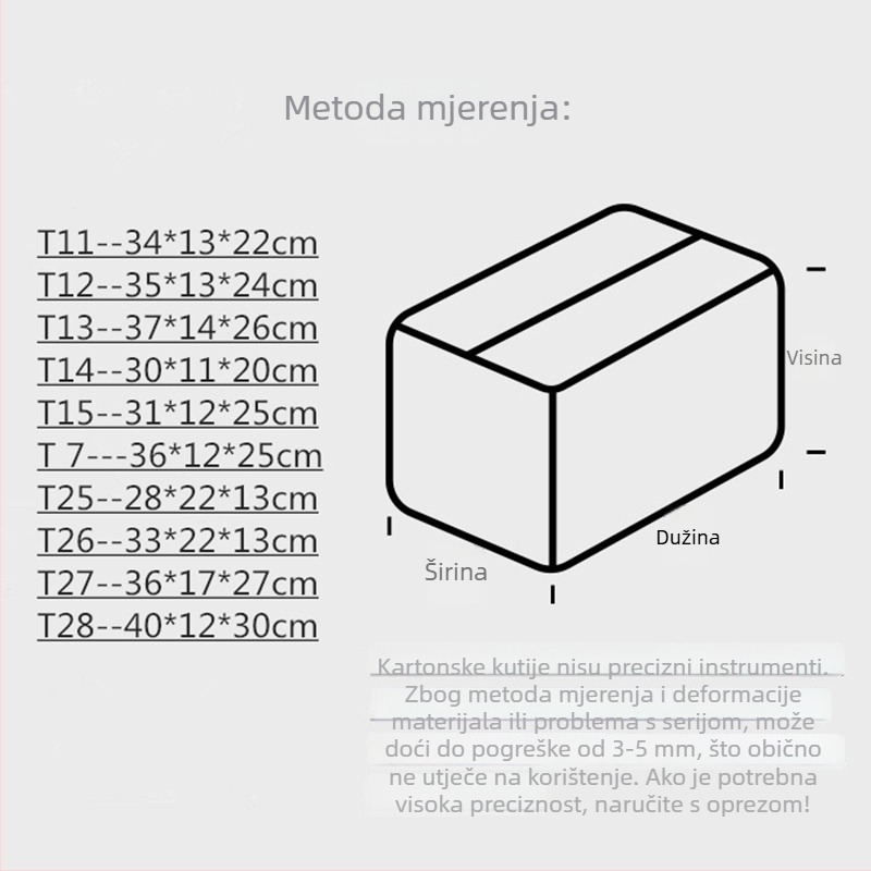 T-oblik kartonska kutija s malim otvorom, iznimno čvrsta za pakiranje cipela