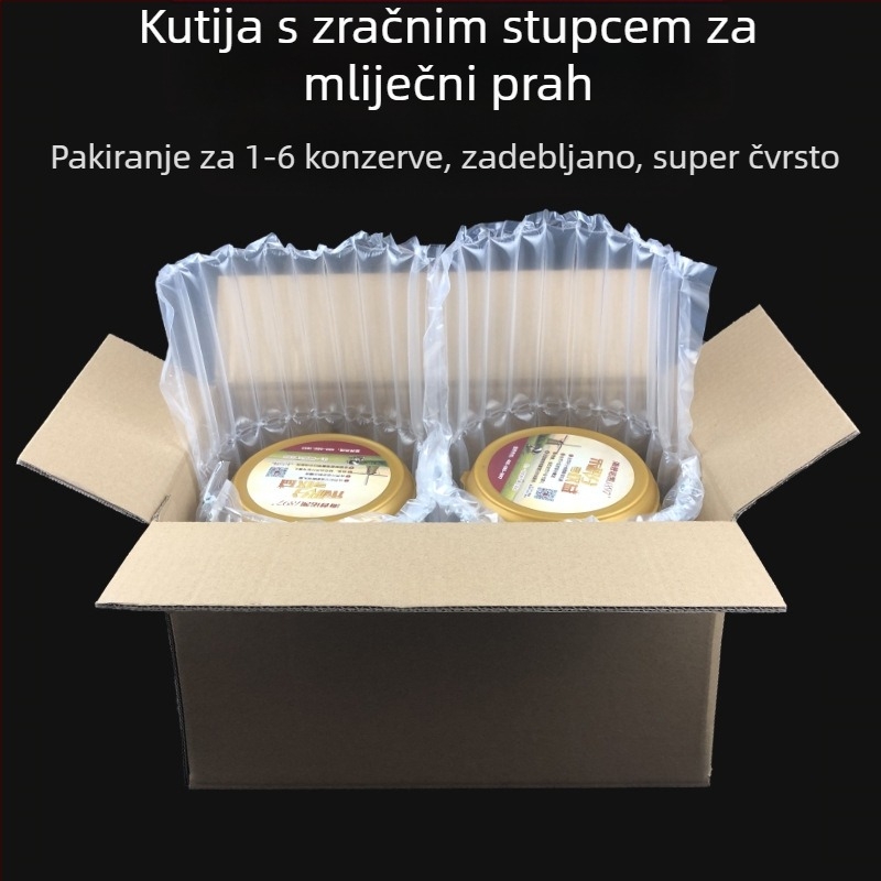 Karton kutija za mlijeko u prahu, 5-slojna čvrsta s zračnom kolonom, valoviti karton 250gsm, bez ispisa