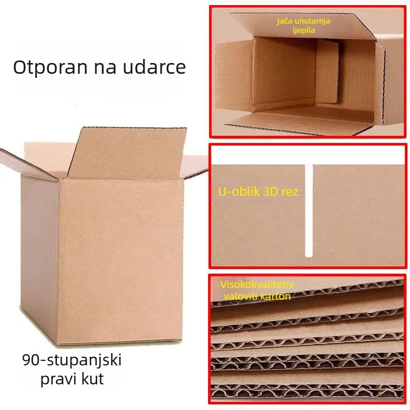 Prilagođena tiskana valovita kartonska kutija, tri do pet slojeva, debela i izuzetno čvrsta, kutija za ekspresno pakiranje