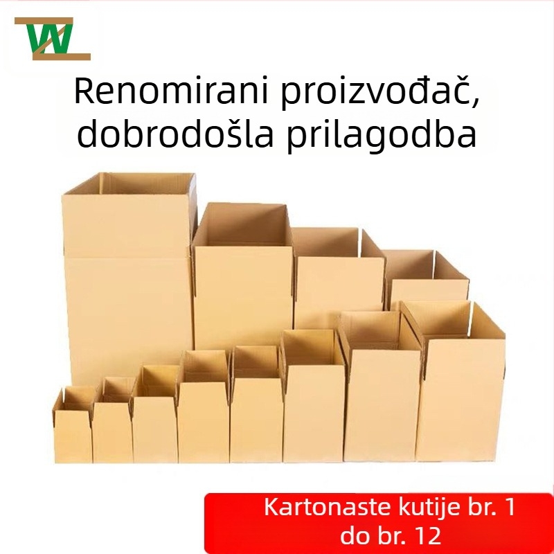 Prilagođena tiskana valovita kartonska kutija, tri do pet slojeva, debela i izuzetno čvrsta, kutija za ekspresno pakiranje