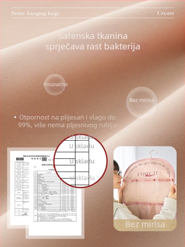 Vješivi organizator za donje rublje, satenski, model ST232212-23221215, višefunkcionalan, skladištenje u spavaćoj sobi (Model ST232212-23221215; Materijal: satenski; Funkcija: višefunkcionalna)