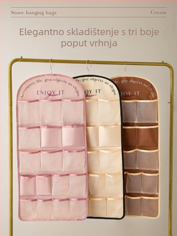 Vješivi organizator za donje rublje, satenski, model ST232212-23221215, višefunkcionalan, skladištenje u spavaćoj sobi (Model ST232212-23221215; Materijal: satenski; Funkcija: višefunkcionalna)