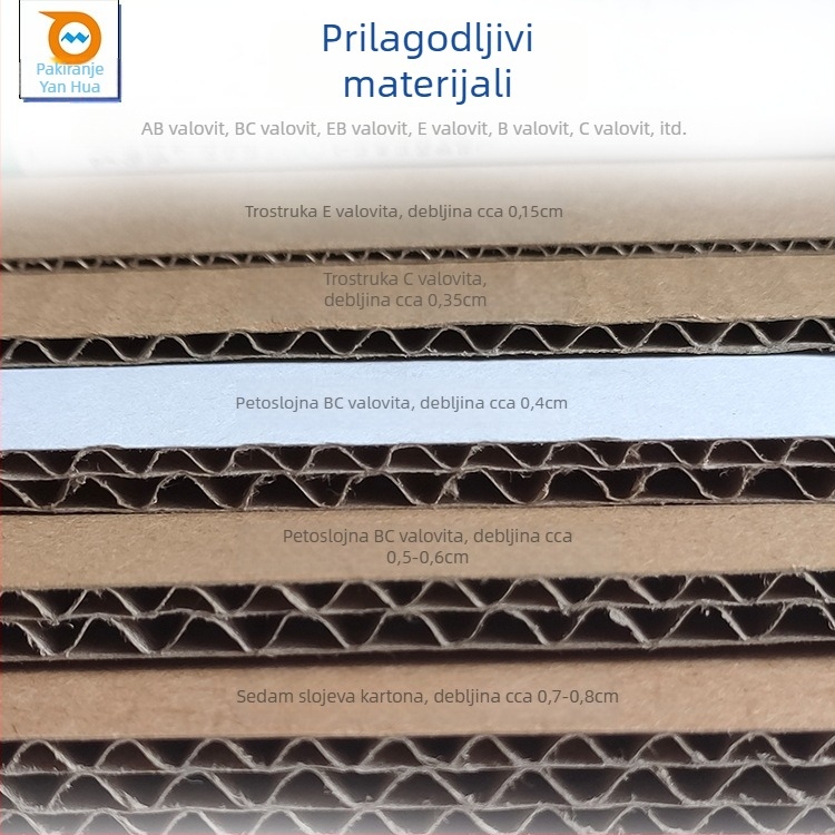 Sklopiva kutija od valovitog kartona, 230 GSM, debljina 5, mogućnost tiska logotipa