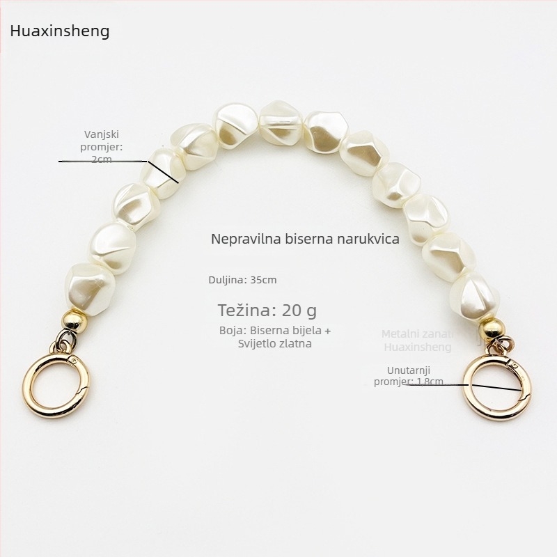 Barokna biserna ručna lanac za torbe i odjeću - prilagodljivo, Model 02, Porijeklo: Shenzhen