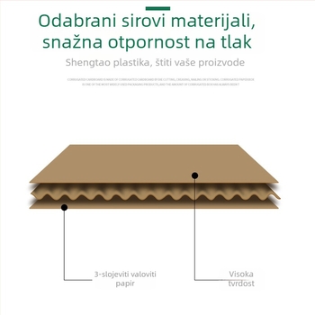 Kutija od valovitog kartona s tri sloja, prazna, za pakiranje, debljina 2,8 mm, standardni model