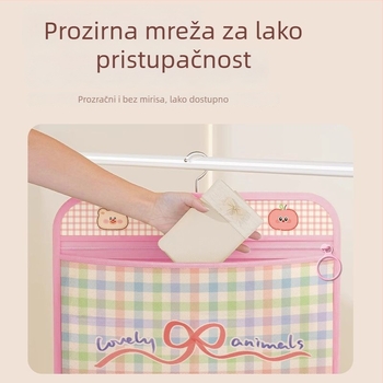 Vješena mrežasta torba za pohranu, kubnog oblika, za donje rublje i grudnjake, organiziranje unutarnjeg prostora