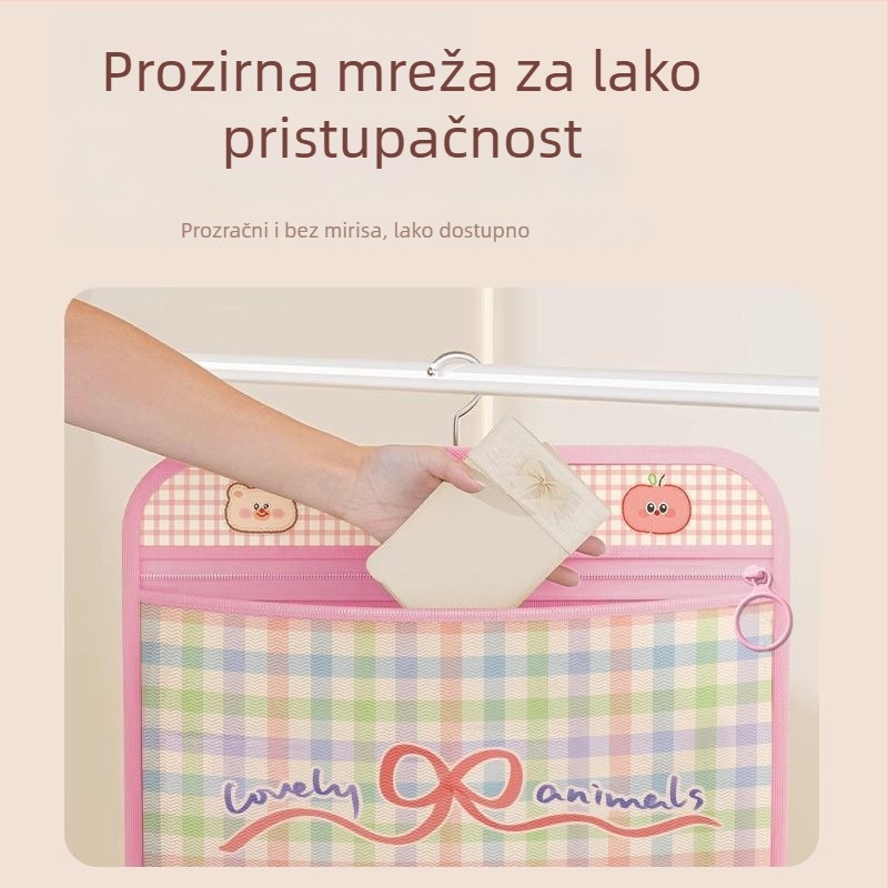Vješena mrežasta torba za pohranu, kubnog oblika, za donje rublje i grudnjake, organiziranje unutarnjeg prostora