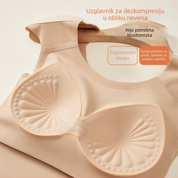 Bezšivni podstavljeni top bez naramenica – tanke oblikovane košarice, fiksne košarice, duljina do struka, najlon materijal, topao i udoban.