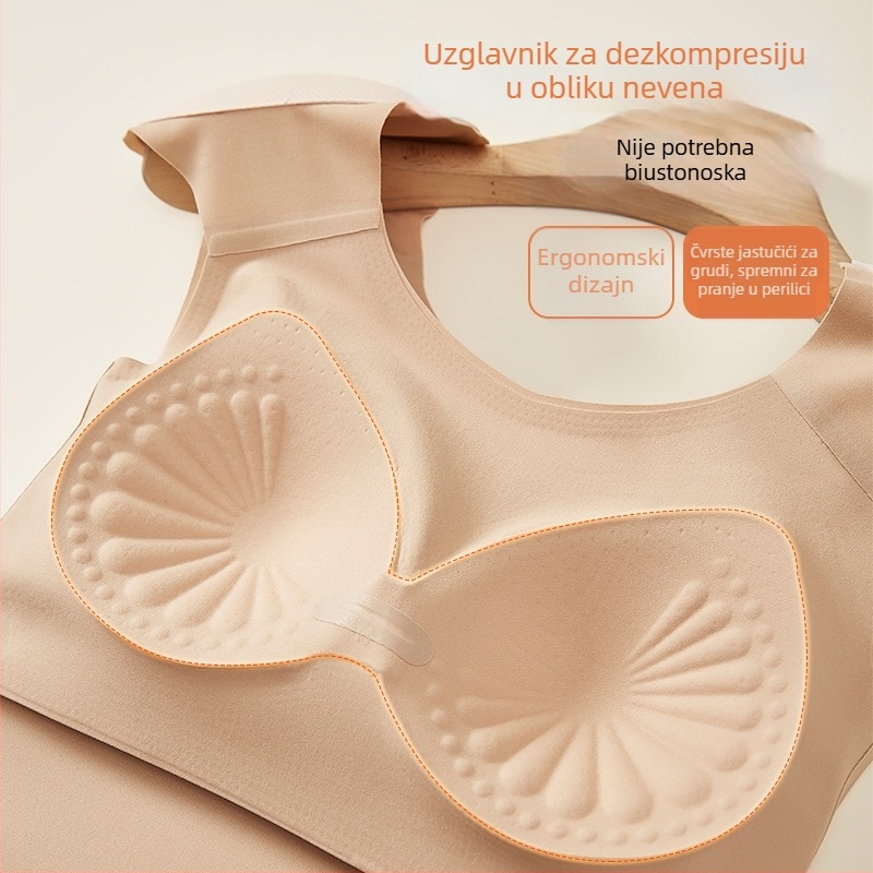 Bezšivni podstavljeni top bez naramenica – tanke oblikovane košarice, fiksne košarice, duljina do struka, najlon materijal, topao i udoban.