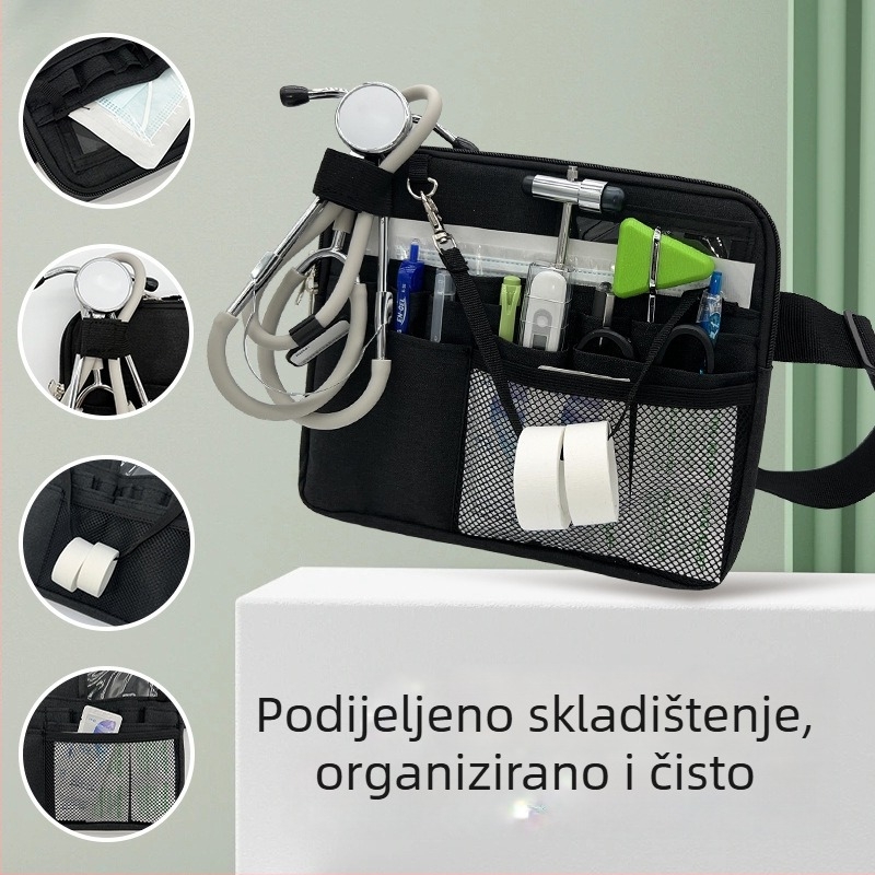 Unisex pojasna torba za medicinske potrepštine, 600D najlon, urbani minimalistički dizajn, 210D podstava