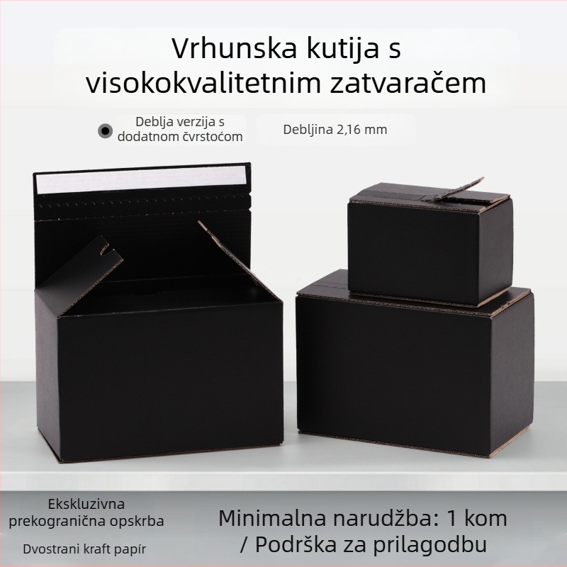Kutija od kartona sa zatvaračem na zip, od visokotvrdog kraft papira, debljina 2,16 mm, super tvrda, UV broniranje