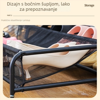 Organizator cipela ispod kreveta s metalnom mrežicom i kotačićima – pokretna kutija za skladištenje (5–10 L)