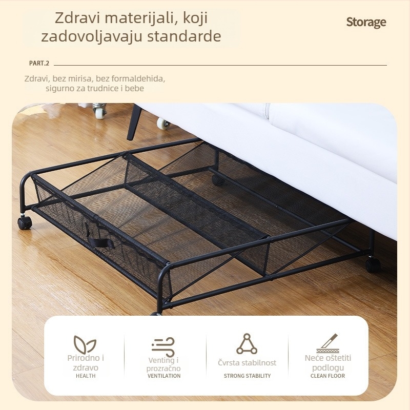 Organizator cipela ispod kreveta s metalnom mrežicom i kotačićima – pokretna kutija za skladištenje (5–10 L)
