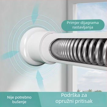 Teleskopska zavjesna šipka za kućnu upotrebu - bez bušenja, protuklizna, od nehrđajućeg čelika, moderan minimalistički stil