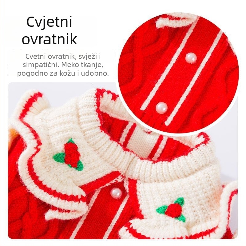 Pleteni pulover za kućne ljubimce, vuneni materijal, zimska sezona, britanski stil, branda Xiumanli