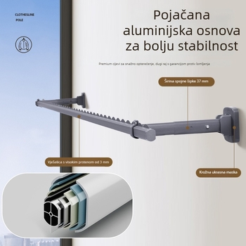 Šipka za sušenje od aluminijske legure – zidni nosač, Brother lou, moderan minimalistički dizajn, lansirano 2024