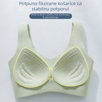 Bezšivni grudnjak s ugrađenim košaricama za podizanje i oblikovanje bočnih dijelova, prozračan i lagan