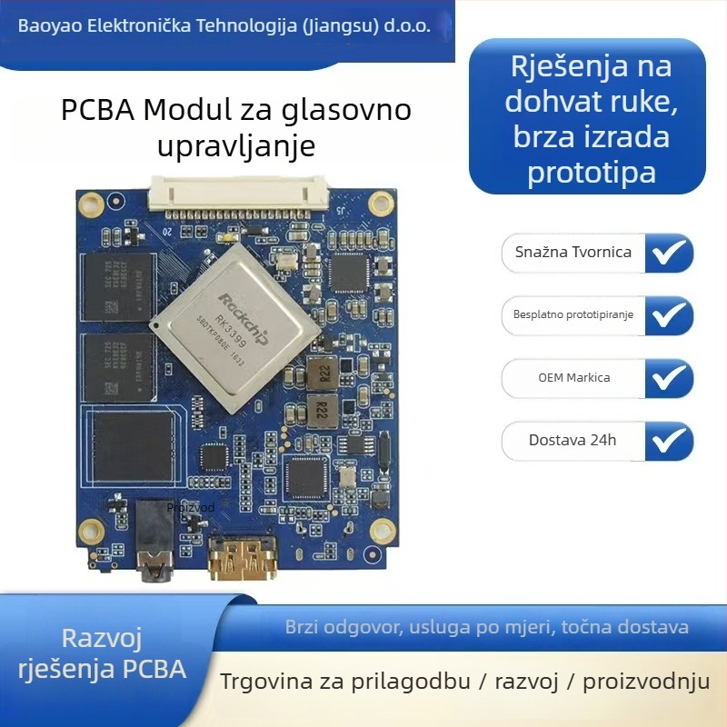 Inteligentni modul za prepoznavanje glasa PCBA – glavna upravljačka ploča, razvojno rješenje, s elektroničkim shematskim dizajnom | Brend Baoyao Electronics | Kapacitet: Obratite se korisničkoj službi