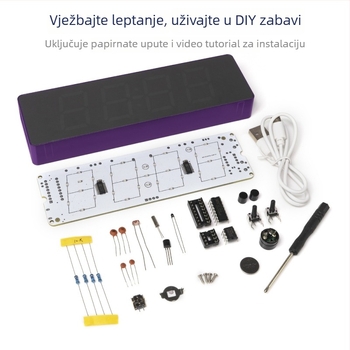 Glasovno upravljan digitalni sat DIY komplet s 51 MCU razvojnom pločom i LED zaslonom