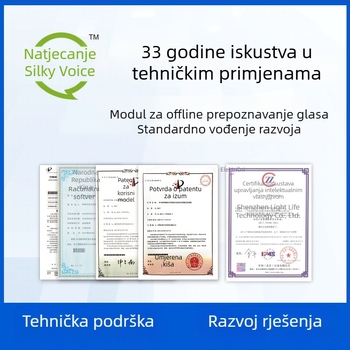 Offline modul za prepoznavanje glasa – Light voice, offline rješenje prepoznavanja glasa, 2.8–3.6 V, 1–330 mA, pametan dom
