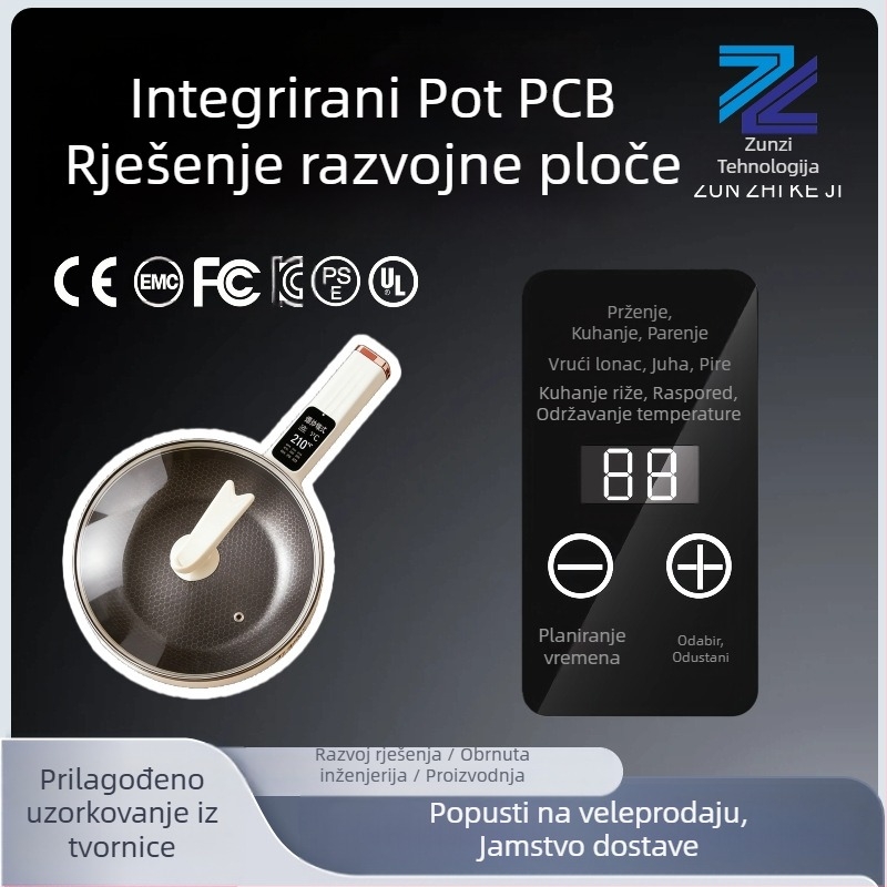 PCBA razvoj za integrirani wok — modul pločice za upravljanje zrakom fryera, model jkl55, tip pcba, prilagodljiv napon i struja, pogodan za integrirani wok, kućanski uređaji