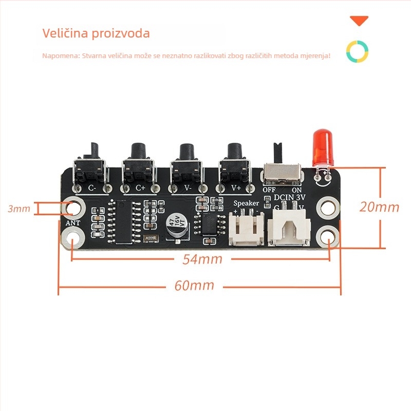 DIY Dječji FM radio modul s čipom – znanstveno-edukativna igračka, radijska matična ploča HE-39